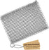 Cast Iron Scrubber Chainmail Link Scraper 8"x6" - 316 Stainless Steel Skillet Cleaner for Pans & Grills