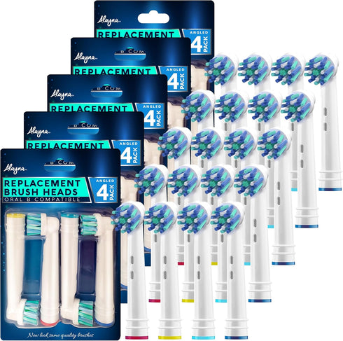 Replacement Brush Heads for Oral B, Pack of 20 Cross Generic Electric Toothbrush Heads Compatible