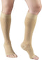 Truform 20-30 mmHg Compression Stockings, Knee High, Open Toe, Beige, Small