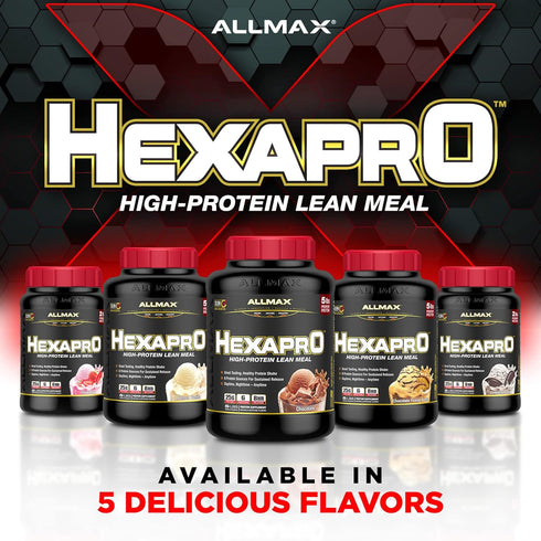 ALLMAX HEXAPRO Protein Powder - French Vanilla, 2 lb, 25 Grams of Protein Per Serving, 8-Hour Sustained Release