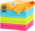 Microfiber Cleaning Cloth, 12 Pack, 12" x 12" Dish Towels, Lint Free Non-Abrasive Washable Reusable Cloths for Kitchen