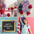 Whaline 2 Rolls 4th of July Wired Edge Plaids Ribbon Red Blue Plaids 2.5 Inch for Independence Day Gift Wrapping