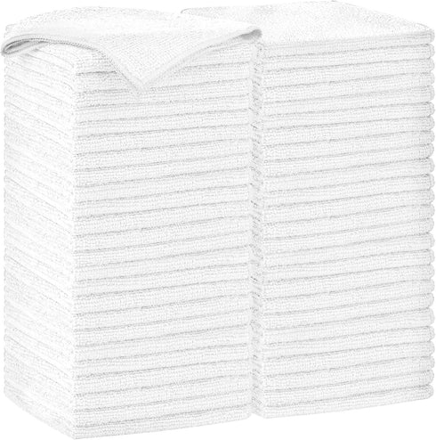 AIDEA Microfiber Cleaning Cloth White-50PK, Soft Microfiber Towels for Cars, Absorbent Cleaning