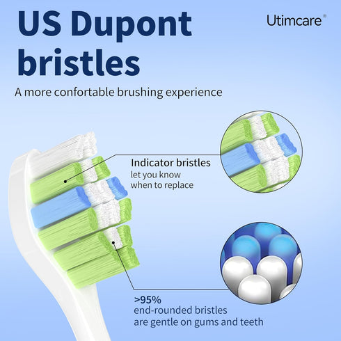 Replacement Toothbrush Heads - Compatible with Philips Sonicare Electric Toothbrush, White, 10 Pack Refills