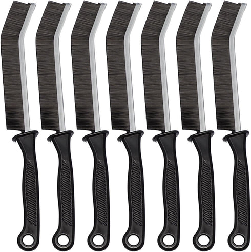 Luxzio 7 Pcs Hard Bristle Crevice Cleaning Brush Set - for Grout, Tight