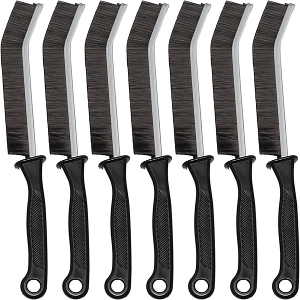 Luxzio 7 Pcs Hard Bristle Crevice Cleaning Brush Set - for Grout, Tight