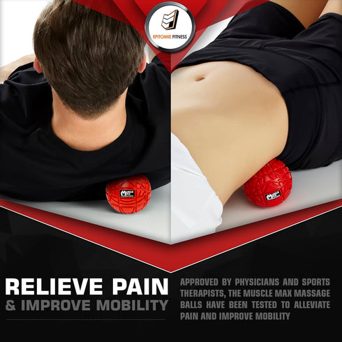 Muscle Max Massage Ball - Therapy Ball for Trigger Point Massage, Deep Tissue Massager for Myofascial Release