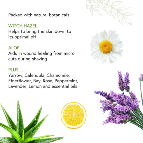 Honeybee Gardens Soothe & Refresh Herbal Aftershave with Aloe & Witch Hazel for Men, 4 Fl Oz