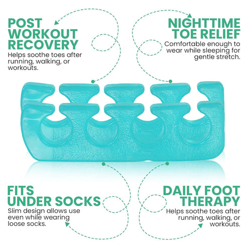 Iconikal 8-Pack Pedicure Gel Toe Separator - Soft Reusable Bunion Relief Spa Day Foot Care Supply