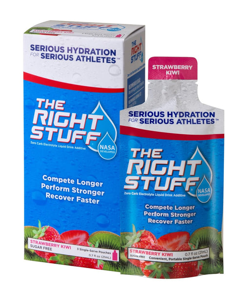The Right Stuff Electrolyte Drink Concentrate, 3 Pouch Box, Strawberry Kiwi