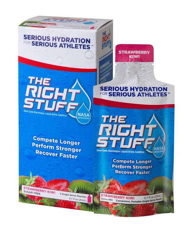 The Right Stuff Electrolyte Drink Concentrate, 3 Pouch Box, Strawberry Kiwi