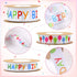 MAMUNU 3 Rolls Happy Birthday Ribbon, 3/5" and 1" Wide White Satin Polyester Ribbon for Gift Wrapping, 30 Yards