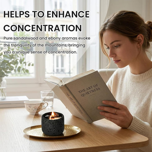 LUXE COVE (500 Scented Candle, Soy Candle, Non-Toxic Aroma Candles, Ebony Scented, Obsidian Crystal, Gift for Women