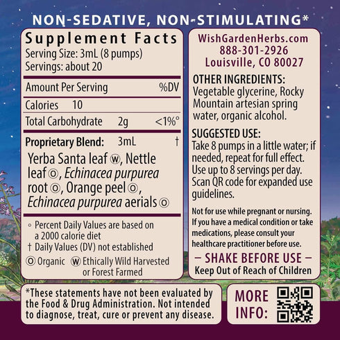 WishGarden Herbs Kick-Ass Allergy - Plant-Based Non-Drowsy Herbal Supplement with Nettle Leaf, Echinacea & Yerba Santa,