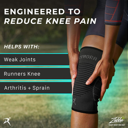 Rymora Knee Support Sleeve, Orthopedic Brace for Women and Men (Grey) - Compression Brace for Joint Pain