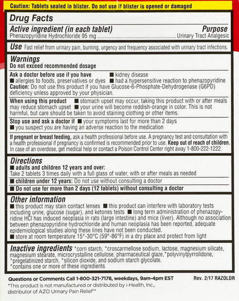 Leader Urinary Pain Relief Maximum Strength, Fast Relief of UTI Pain, 30 Tablets, 5-Pack