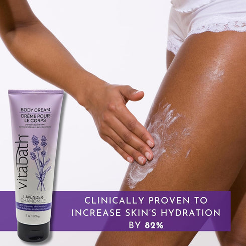 Vitabath Lavender Chamomile Moisturizing Body Cream - Soothing Hydration for Dry Skin, 8 Ounce