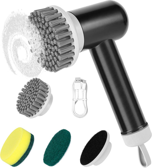 Electric Spin Scrubber, Cordless Shower Scrubber with 3 Replaceable Brushes for Bathroom Cleaning