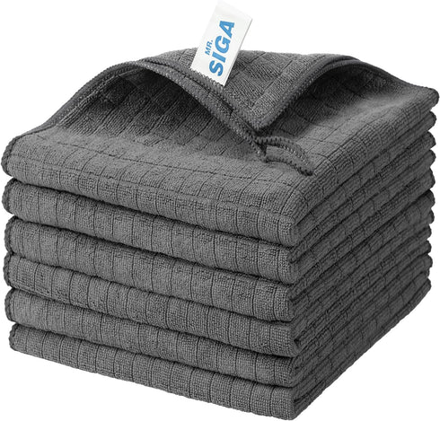 MR.SIGA Microfiber Cleaning Cloth, All-Purpose Cleaning Towels, Pack of 6, Size 13.8