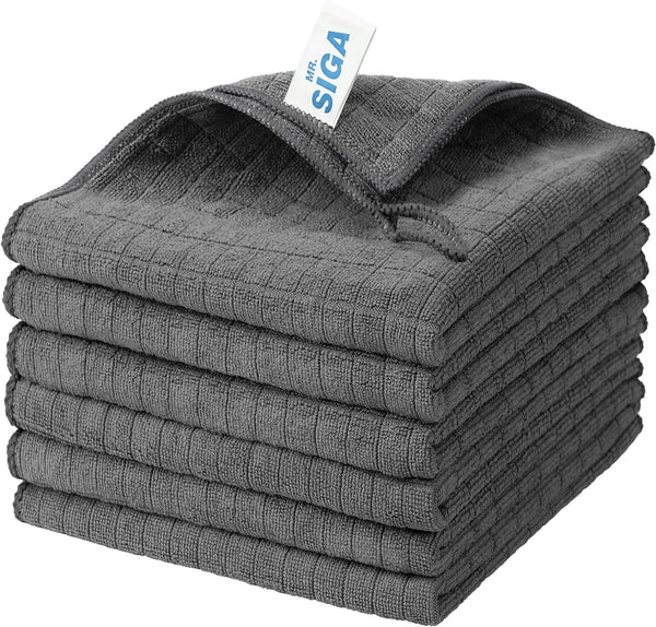 MR.SIGA Microfiber Cleaning Cloth, All-Purpose Cleaning Towels, Pack of 6, Size 13.8