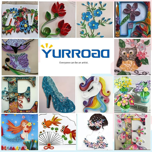 YURROAD 3 in 1 Paper Quilling Template Board - DIY Tool with Pins Quilling Knitting Board Cork Shape Mold
