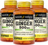 MASON NATURAL Whole Herb Ginger 500 mg - Healthy Circulation Support, 60 Capsules (Pack of 3)