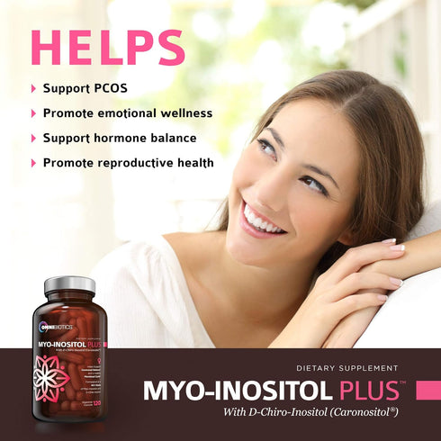Myo-Inositol Plus & D-Chiro Inositol Supplement - Natural PCOS Supplements for Hormone Balance and Ovarian Support |