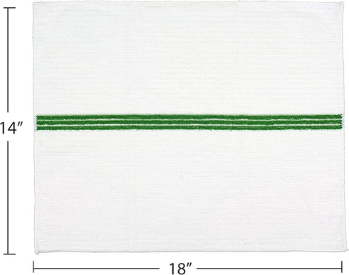 Ribbed Bar Mop Microfiber Towels, 12 Pack for Cleaning and Drying, 14 by 18 Inches