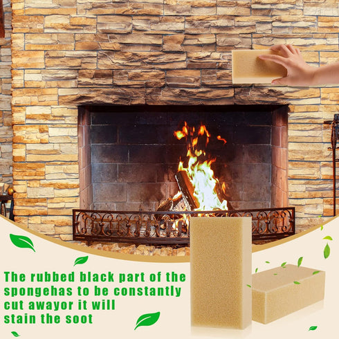 6 Pcs Soot Eraser Sponge for Cleaning, Reusable Dry Cleaning Sponge for Fireplace Soot, Dust, Dirt, and PET Hair Remover