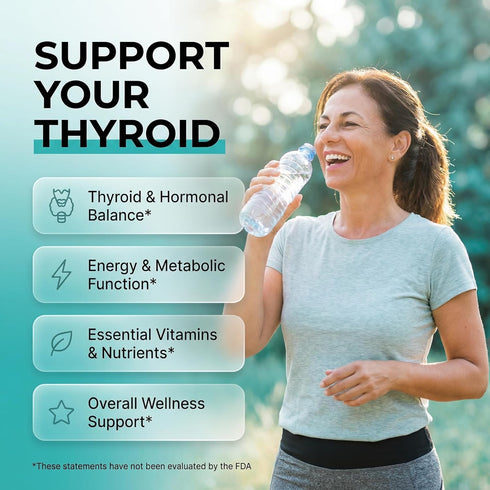 Gummies 66 B12, B6 ThyroGlow Thyroid Support Selenium Iodine KSM Ashwagandha L Tyrosine Vitamin D, C, Turmeric