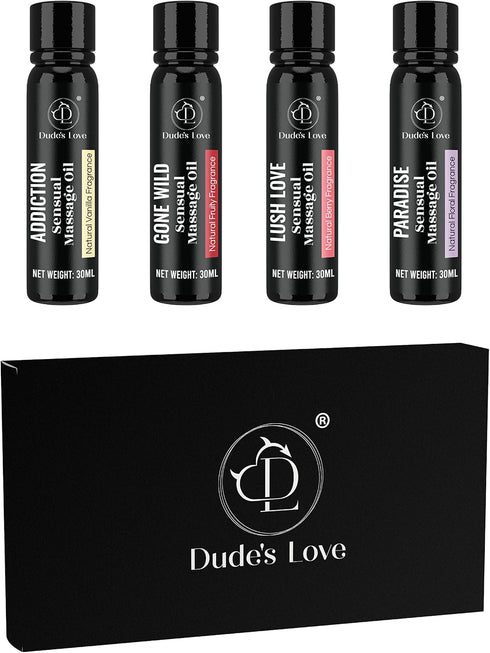 Dude's Love -Organic Safe to Lick Body Massage Oils for Couples Sensual