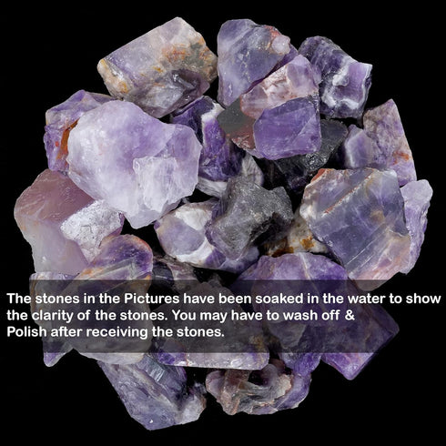 Crocon 1LB Amethyst Rough Bulk Natural Stone, Raw Gemstone for Tumbling, Cabbing, Polishing, Reiki Healing