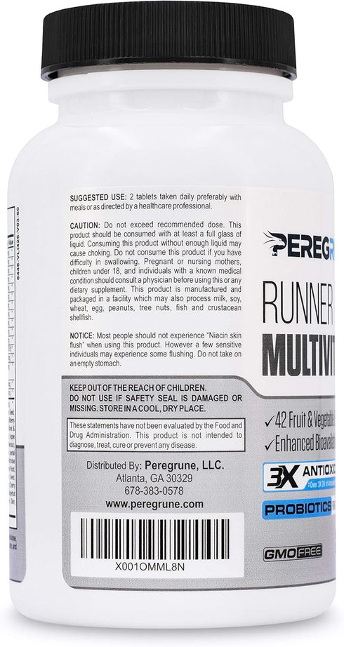 Runner Multivitamin – Engineered Vitamin with Antioxidants for Health/Running Recovery – Complete B Complex for