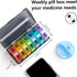 Sukuos Large Weekly Pill Organizer, 2 Times a Day Daily Pill Box 7 Day Easy to Open with Double Protection, AM PM (Blue)