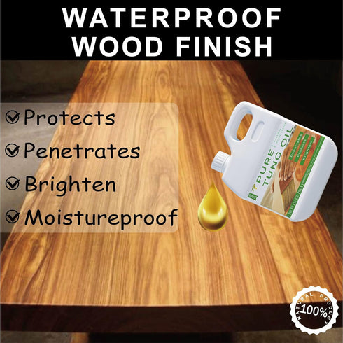 Godora Pure Tung Oil 8 oz - Wood Finishing Sealer for Indoor & Outdoor, Waterproofing, Food Safe