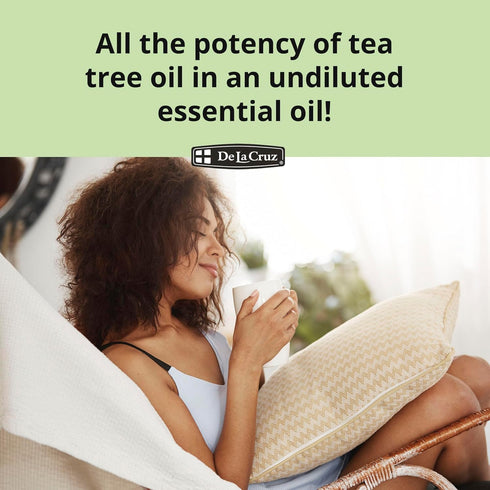 De La Cruz 100% Pure Tea Tree Essential Oil, Steam Distilled for Aromatherapy, 1 FL OZ (30 mL)