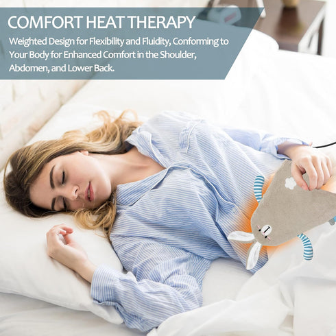 Stuffed Animal Heating Pad for Period Cramps, Cute Plush Gift for Teen Girls, USB Powered Heat Pad