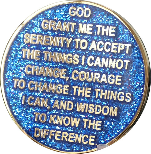 1 Year AA Medallion Reflex Blue Glitter Gold Plated Color Chip for Collectors