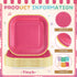 Tiangrid 120 7 Inch 6 Pcs Colorful Paper Plates Rainbow Candy Color Disposable Square Dessert Party Plates with Gold