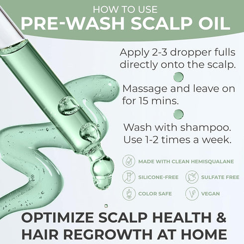 Pre Wash Hair Oil for Hair Growth - Vegan Scalp Treatment with Rosemary Oil