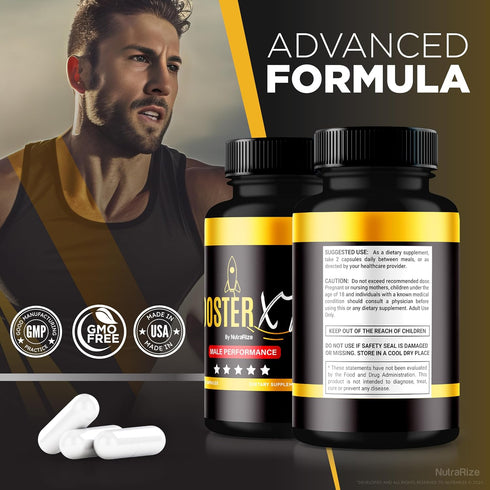 NutraRize (60 Booster XT for Men, Male Enhancing Capsules, Premium Formula to Support Daily Energy & Peak Performance