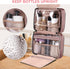 Travel Toiletry Bag for Women, Portable Makeup Cosmetic Organizer with Hanging Hook, 3 in 1 Packing Organizer
