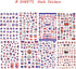 4th of July Nail Art Stickers, American Independence Day Design with Lips Flag Hearts Flame Shape for Women Girls