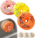 3 Pack Cute Cleaning Sponges Set with Suction Cup, Round Soft Sponge for Showering and Dishwashing.