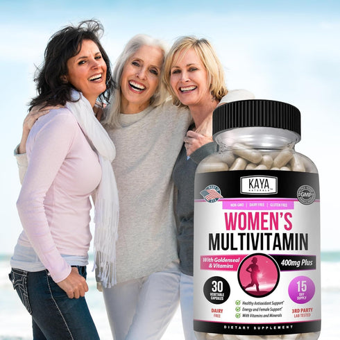 Kaya Naturals Women's Multivitamin, Antioxidant, Immune Support, Vitamins A, D, C, E, Biotin, & Multi-Mineral, 30 Count