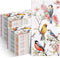 Outus 100 Pcs Spring Floral Bird Guest Napkins 3 Ply Vintage Themed Guest