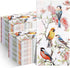 Outus 100 Pcs Spring Floral Bird Guest Napkins 3 Ply Vintage Themed Guest