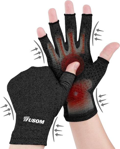 TFUSOM Compression Gloves Arthritis Gloves for Women for Pain,Fingerless Compression Wrap for