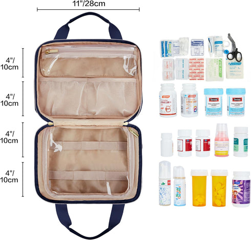 Leudes Travel Pill Bottle Organizer,Medicine Organizer and Storage,Home Medication Bag, Cases,Carrier