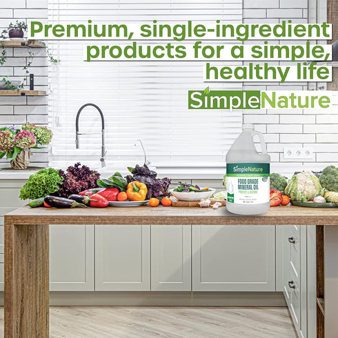 SimpleNature Countertops, (8 oz Food Grade Mineral Oil - for Moisturizing, Lubricating, Restoring & Protecting Wood